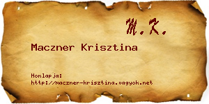 Maczner Krisztina névjegykártya