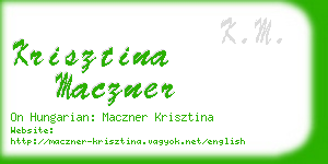 krisztina maczner business card
